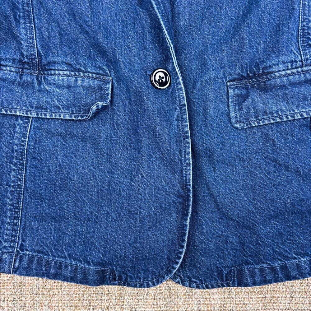 🧥 Abercrombie & Fitch Denim Blazer | S | Dark Wash - Picture 3 of 6